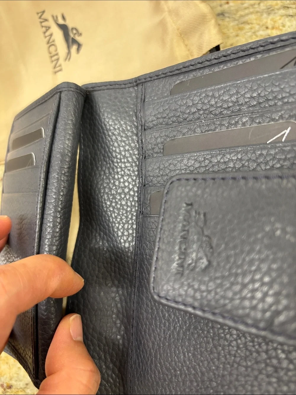 Mancini gray Leather Wallet
